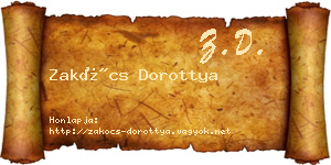 Zakócs Dorottya névjegykártya